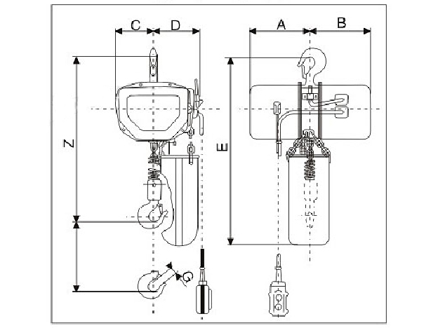 日立款環(huán)鏈電動葫蘆設(shè)計(jì)圖